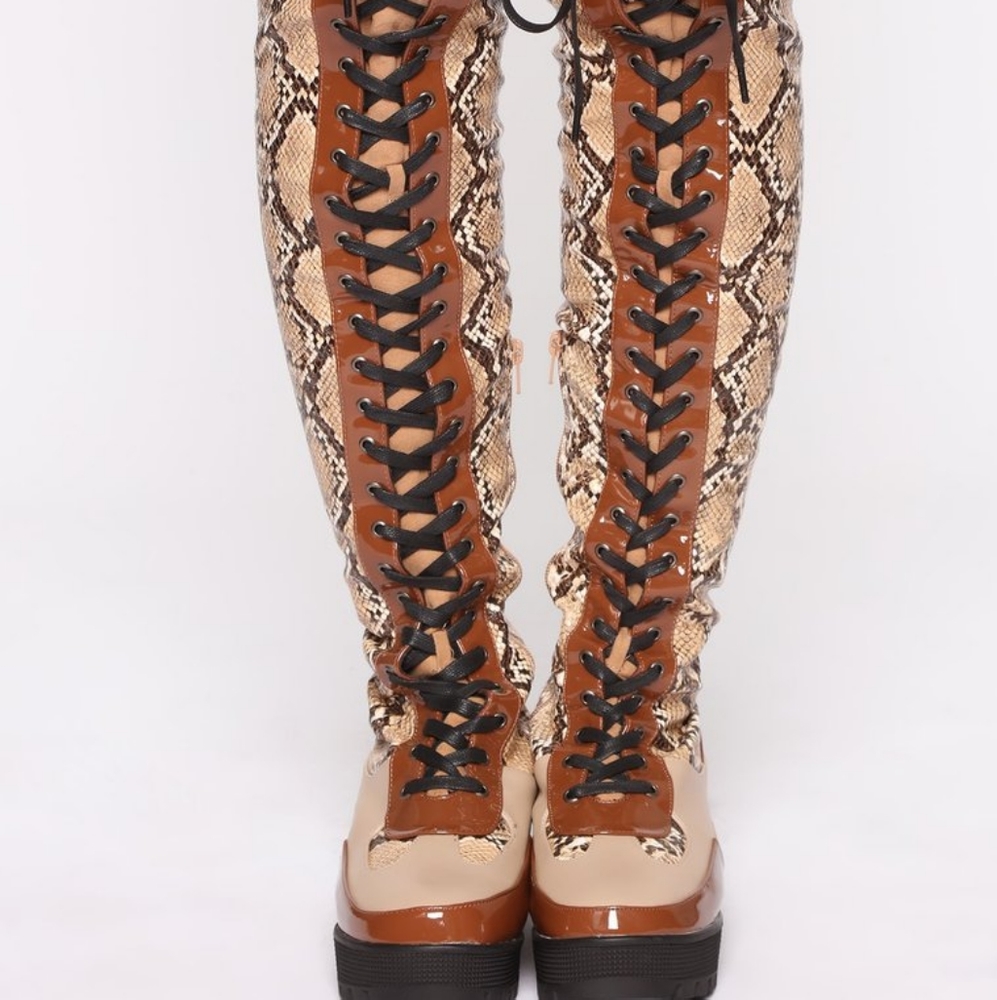 LAST REDUCTION BEFORE DONATION Fashion nova snake over the knee boots size 8.5